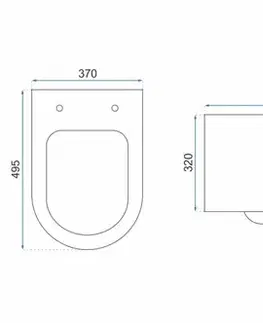Záchody REA - Závesná WC misa vrátane sedátka RIMLESS Carlo Mini Slim čierna matná REA-C8489