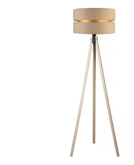 Lampy  - Stojacia lampa DUO 1xE27/60W/230V pr. 44 cm béžová AS0463+DU82672