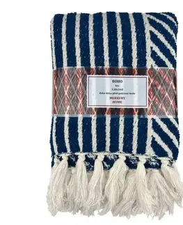 Ozdobné prikrývky Deka Boho 130x160 indigo Merkury Home