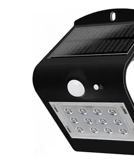Svietidlá  LED Solárne nástenné svietidlo so senzorom LED/1.5W/3,7V IP65 čierna 8277