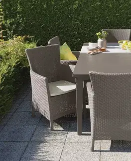 Záhradné plastové zostavy Elvisia Záhradný set RORY 6 + 1 | cappuccino