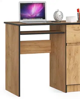 Písacie stoly Dizajnový písací stôl PIXEL90P, dub Craft