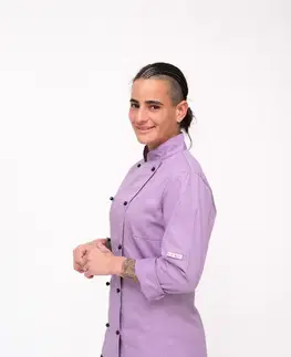 Dámske blúzky EGOCHEF Dámsky kuchársky rondon EGOchef LILLA WOMAN - gombíky XS