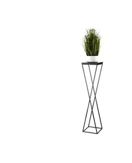 Stojany na kvetiny HowHomely Stojan na kvety LOFT 100x24 cm čierna 10-1630-100-BB-MDF