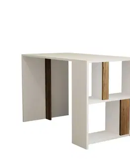 Písacie stoly Písací stôl Lima - White, Walnut