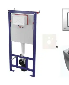 Záchody Cenově zvýhodněný závěsný WC set SAT do lehkých stěn / předstěnová montáž + WC VitrA Normus SIKOSSNORBO21K SIKOSSNORBO21K