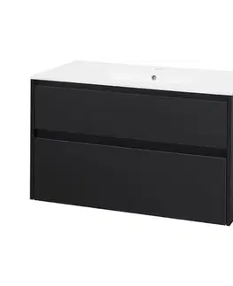 Kúpeľňový nábytok Mereo Opto, kúpeľňová skrinka s keramickým umývadlom 101 cm, čierna CN942