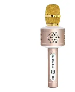 Predlžovacie káble Teddies Karaoke mikrofón 6 W / 5 V, 1500 mAh, Bluetooth, zlatý 00850402