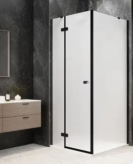 Sprchové dvere POLYSAN - GLOBE BLACK štvorcová sprchová zástena 800x800, matné sklo, ľavá GB1080-3215MLB