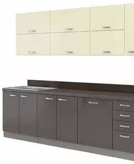 Modulový kuchynský nábytok Kuchynská linka Karmen Grey 260 bez dosky