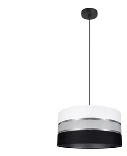 Svietidlá  Luster na lanku CORAL 1xE27/60W/230V čiernobiela 0615