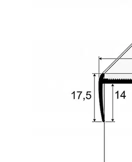 Schodové lišty a profily Schodový profil pre krytiny do 2 mm (skrutkovací) Inox E71