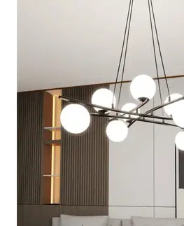 Svietidlá EMIBIG Luster na lanku ESSA 8xE14/10W/230V čierna/biela 1201/8