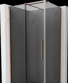 Sprchovacie kúty MEXEN/S - Velár sprchovací kút, posuvné dvere 150 x 100, grafit, meď kartáčovaná 871-150-100-41-65