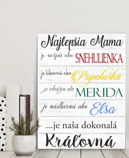 Tabuľky s venovaním (darčeky) Darček pre maminu - Tabuľka na stenu - Naša kráľovná