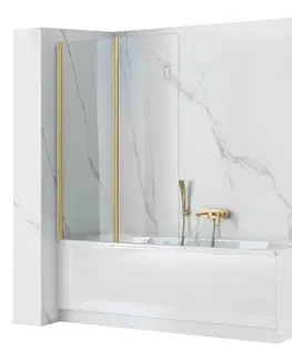 Sprchové dvere REA - Skladacia vaňová zástena AGAT-2 80 BRUSH GOLD REA-W2500