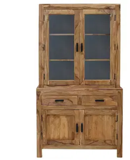 Jedáleň Vitrína Rami 95/100x180x50 indický masív palisander