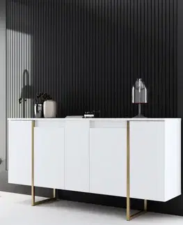 Komody Konzolový stolík Luxe - White, Gold