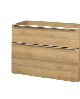 Kúpeľňový nábytok Mereo Mailo, kúpeľňová skrinka 100 cm, dub Riviera, elox AL madlo CN522SN