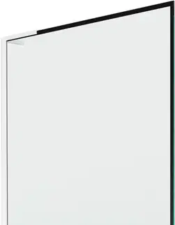Sprchové dvere MEXEN/S - Next L vaňová zástena FIX 100 x 150, čierna vzor, biela 895-100-000-03-70-20