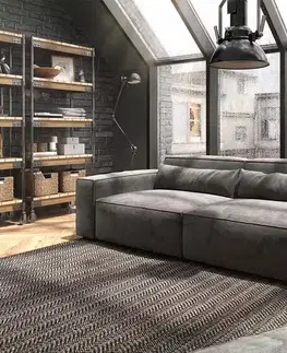 Veľké pohovky DELIFE Veľká pohovka Sirpio 230x95 cm mikrovlákno khaki-hnedá s taburetom