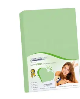 Plachty Bellatex Jersey prestieradlo Kamilka svetlozelená, 90 x 200 cm