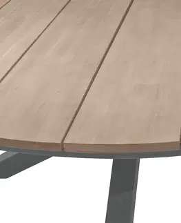 Stolčeky Hliníkový jedálenský stôl COLUMBIA ø 112 cm (antracit)