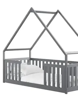 Detské postele Posteľ Domček Bee 90x200 sivá
