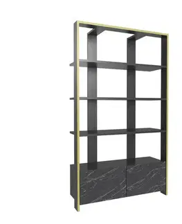 Knižnice Knižnica Elena - Black, Marble