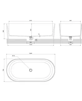 Vane OMNIRES - OVO PZ+ voľne stojaca vaňa, 160 x 75 cm biela lesk /BP/ OVOWWBP