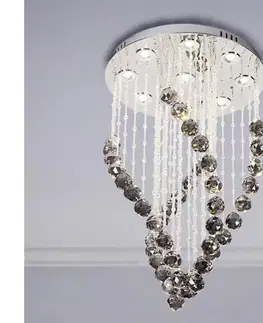 Svietidlá  LED Krištáľové stropné svietidlo NAURU LED/30W/230V pr. 40 cm chróm/čierna + diaľkové ovládanie N3012