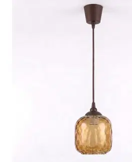 Svietidlá BRILAGI - LED luster na lanku R GLASS 1xE27/60W/230V pr. 14 cm hnedá/dymová hnedá NSTK7703+TK8611A