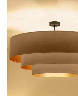 Svietidlá BRILAGI - Prisadený luster LUNETA 3xE27/60W/230V priemer 80 cm béžová/zlatá 8590828052173