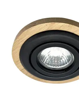 Svietidlá  Podhľadové svietidlo TOBBY 1xGU10/20W/230V pr. 11,5 cm dub/čierna LM-1.281/NATURALNY