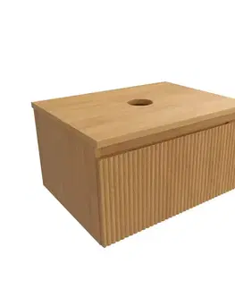 Kúpeľňový nábytok Kúpeľňová skrinka s krycou doskou SAT Evolution 58x30x44, 5 cm dub medový mat SATEVO60DMD SATEVO60DMD
