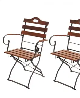 Záhradné kreslá a stoličky Skladacie záhradné stoličky 2 ks Dekorhome