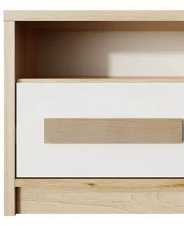 Nočné stolíky NABBI Aurin BC nočný stolík pieskový artisan / biela