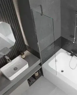Sprchové dvere MEXEN/S - Vega obdĺžniková vaňa 150 x 70 cm s panelom + vaňová zástena 50, transparent, chróm 550115070X9505000001