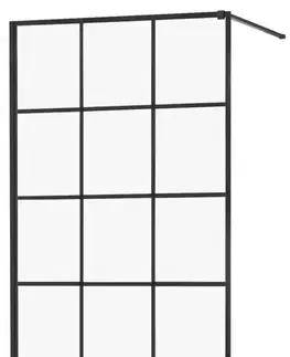 Sprchové dvere MEXEN/S - KIOTO Sprchová zástena WALK-IN 120x200 cm 8 mm, čierna, čierny vzor 1 800-120-101-70-77