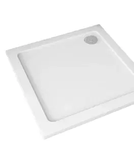 Vane CERANO - Sprchová vanička štvorcová Piato - liaty mramor - biela lesklá - 80x80x3 CER-476939