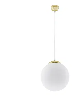 Svietidlá  SL.0716 - Závesný luster TOYA na lankách 1xE27/60W/230V Ø 30 cm biela/zlatá SL.0716
