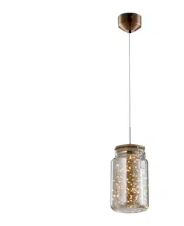 Svietidlá  142029 - LED Luster na lanku JAR LED/5W/230V medená/drevo 142029