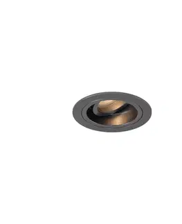 Zapustené svietidlá Sada 6 moderných zapustených bodových svetiel Gunmetal GU10 50 mm okrúhle, naklápacie - Chuck