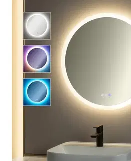 Kúpeľňové zrkadlá BRILAGI-LED RGBW stmievateľné vyhrievané zrkadlo s podsvietením CLARA PRO LED/18W/230V priemer 60 cm IP44 FG-GM1108-19W-RGB1