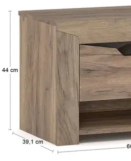 Nočné stolíky NABBI Soraya N nočný stolík (2 ks) dub tabaco / wenge
