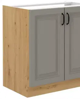 Kuchynské skrinky stojace Kuchynská skrinka Stilo claygrey/artisan 80zl 2f bb