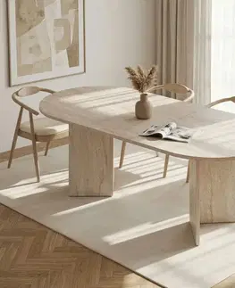 Jedálenské stoly MIKE rozkladací jedálenský stôl, traventine
