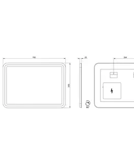 Kúpeľňové zrkadlá SAPHO - Zrkadlo NYX s LED osvetlením 50x70cm NY050