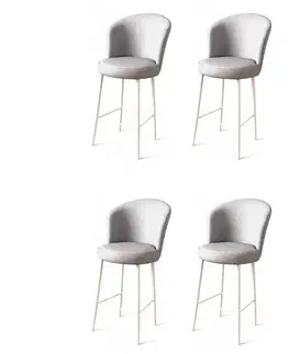 Barové stoličky Bar Stool Set (4 Pieces) Uras - Grey, White