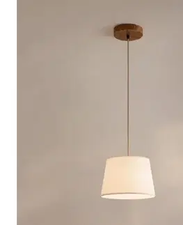 Svietidlá  Závesný luster AIDA na lanku 1xE27/15W/230V pr. 25 cm dub/krémová LM-1.98/DĄB RUSTIK/KREM 250
